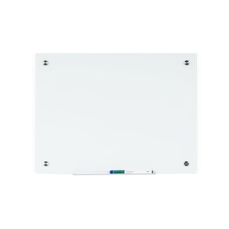 Mastervision River Magnetic Dry Erase Glass Board, 36x48", Frameless Design, Wall Mount Kit Included GL120107